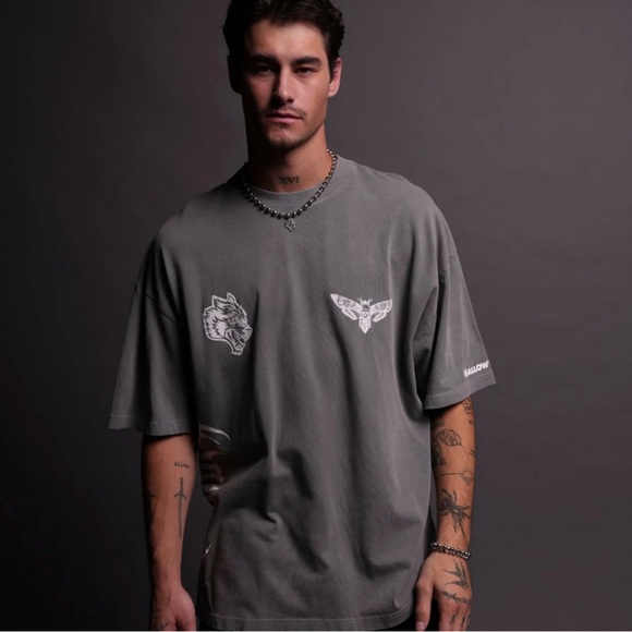 FINISHED WHAT HE STARTED PREMIUM OVERSIZED TEE IN DOVE GRAY - Picture 4 of 8